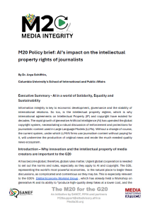 Cover image of M20 policy brief